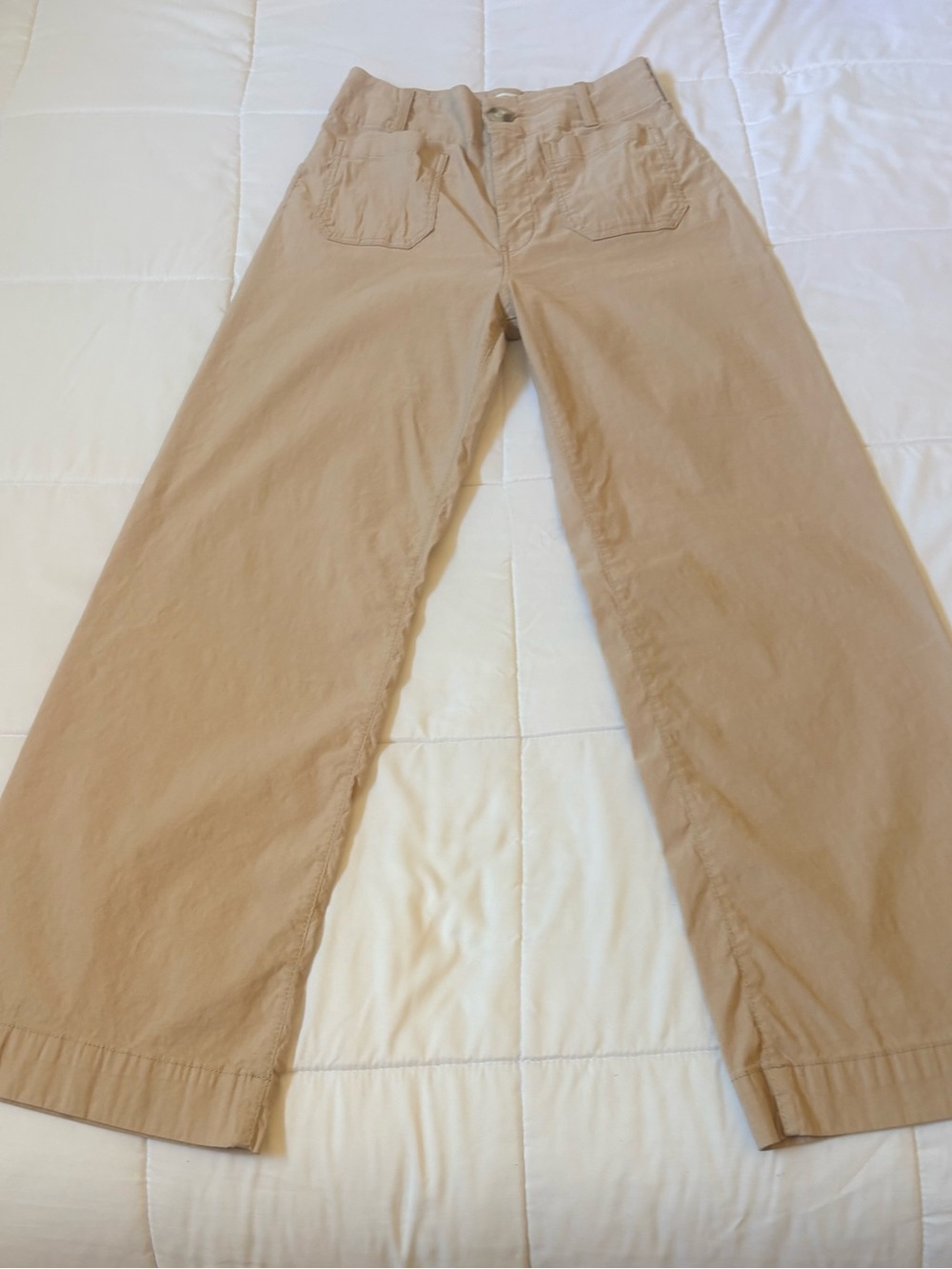 Women’s Maeve Tan Wide-Leg Cotton Pants